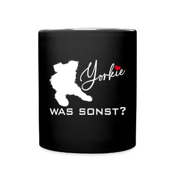 Yorkshire Terrier Yorkie was sonst Silhouette - Tasse einfarbig - Schwarz - Vorne