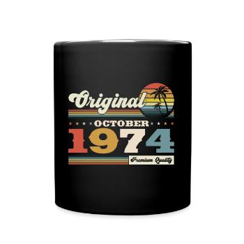 49ème anniversaire Octobre Millésime 1974 Millésime - Mug uni - noir - Devant