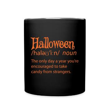 Halloween Funny Dictionary Définition - Mug uni - noir - Devant