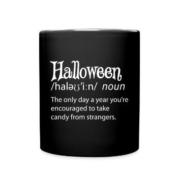 Halloween Funny Dictionary Définition - Mug uni - noir - Devant