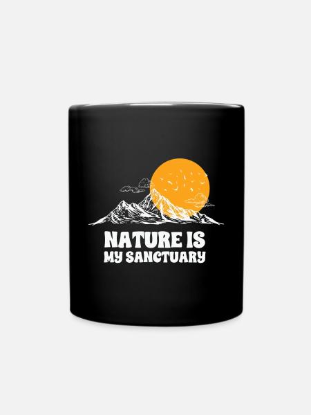 Natur, Berge, ich liebe die Natur - Tasse einfarbig - Schwarz