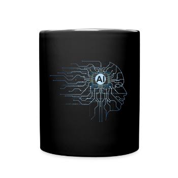 KI - Binary Code Künstliche Intelligenz Informatik - Tasse einfarbig - Schwarz - Vorne