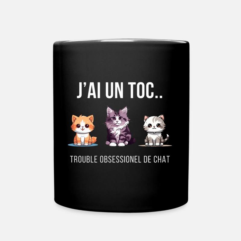 CAT OBSESSION - Full Colour Mug - black