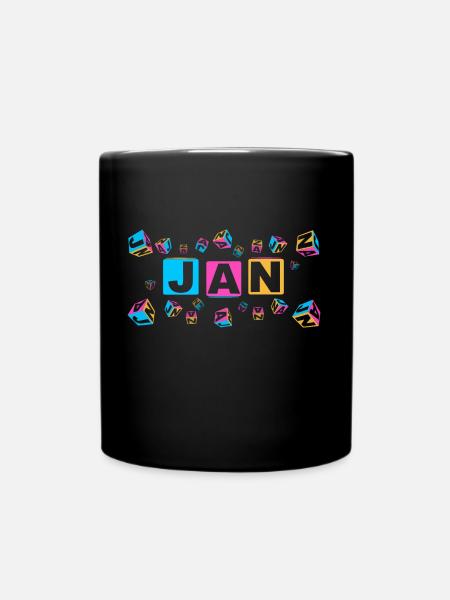 JAN colourful cubes - Tasse einfarbig - Schwarz