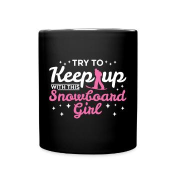 Snowboard Girl - Full Colour Mug - black - Front