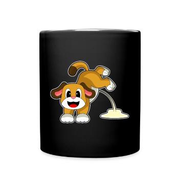 Hund Toilette - Tasse einfarbig - Schwarz - Vorne