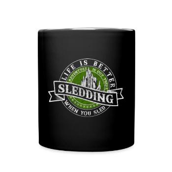 Sledding Winter Sports Ski Holiday Fun - Full Colour Mug - black - Front