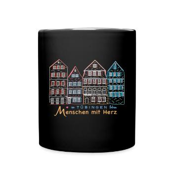 Tübingen, People with Heart, Line Drawing - Full Colour Mug - black - Front
