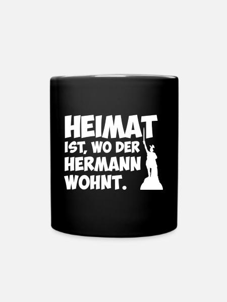 Heimat ist, wo der Hermann wohnt. - Tasse einfarbig - Schwarz
