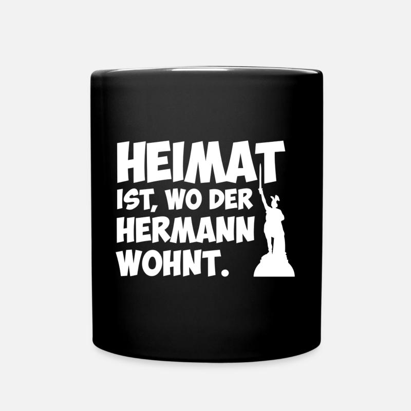 Heimat ist, wo der Hermann wohnt. - Tasse einfarbig - Schwarz