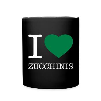 I LOVE ZUCCHINIS - Tasse einfarbig - Schwarz - Vorne