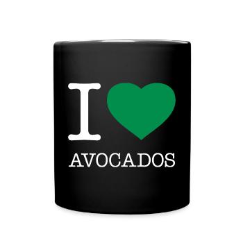 I LOVE AVOCADOS Avokados - Tasse einfarbig - Schwarz - Vorne