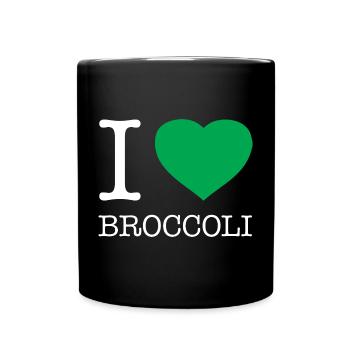 I LOVE BROCCOLI Brokkoli - Full Colour Mug - black - Front