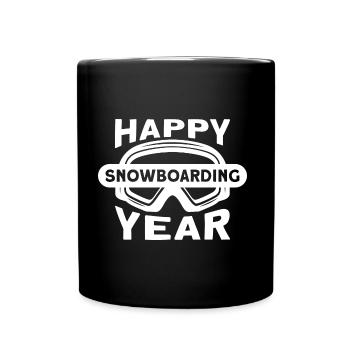 sports winter tshirt the snowboarder gift - Full Colour Mug - black - Front