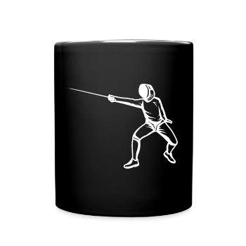 Fechter Skizze - Tasse einfarbig - Schwarz - Vorne