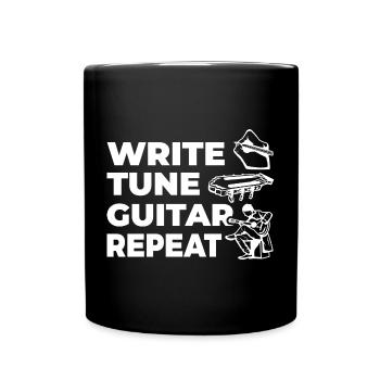 Write Tune Guitar Repeat - Full Colour Mug - black - Front