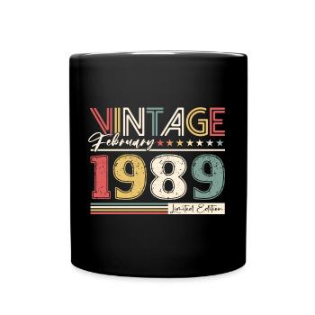 35e anniversaire Vintage Février Millésime 1989 - Mug uni - noir - Devant