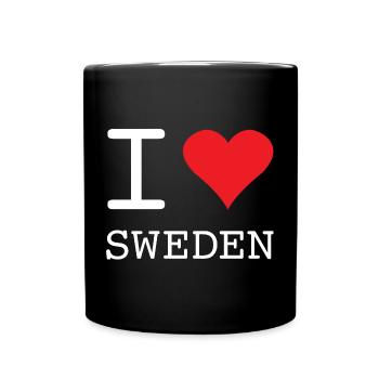 I LOVE SWEDEN Schweden - Full Colour Mug - black - Front
