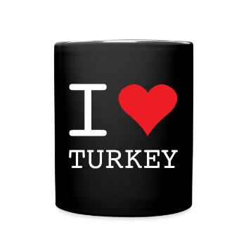 I LOVE TURKEY Türkei - Tasse einfarbig - Schwarz - Vorne