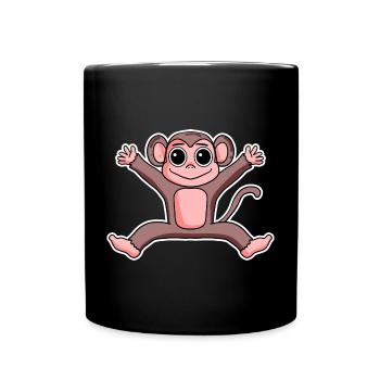 Affe - Tasse einfarbig - Schwarz - Vorne