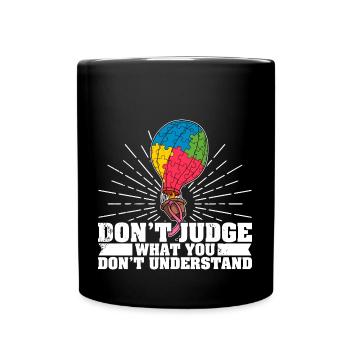 Ballon autiste autisme pièce de puzzle - Mug uni - noir - Devant