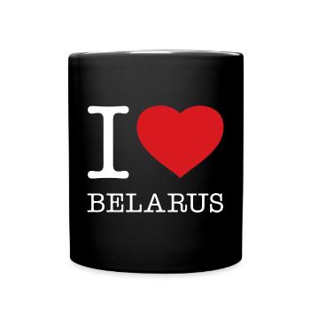 I LOVE BELARUS Weissrussland - Tasse einfarbig - Schwarz - Vorne