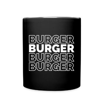 Burger Répétition Police Nourriture Délicieux Logo Icône - Mug uni - noir - Devant