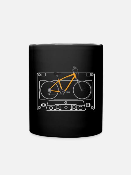 Dessin au trait de vélo orange - Mug uni - noir
