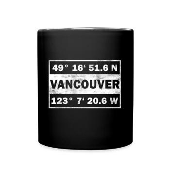 Vancouver Koordinaten Stadt Kanada Vancouver - Tasse einfarbig - Schwarz - Vorne