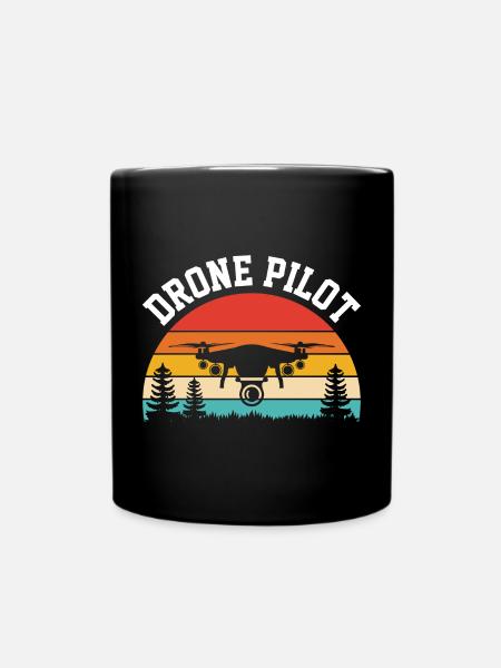 Drohnen-Pilot - Tasse einfarbig - Schwarz