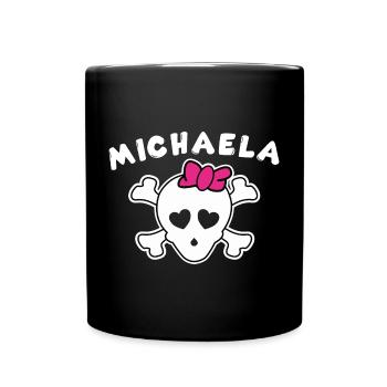 Piratin Michaela Design für Mädchen und Frauen - Tasse einfarbig - Schwarz - Vorne