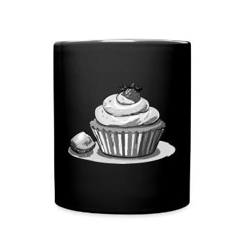 Cupcake Strawberry - Tasse einfarbig - Schwarz - Vorne