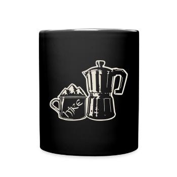 Coffee Hike - Mountain Espresso [Weiß] - Tasse einfarbig - Schwarz - Vorne