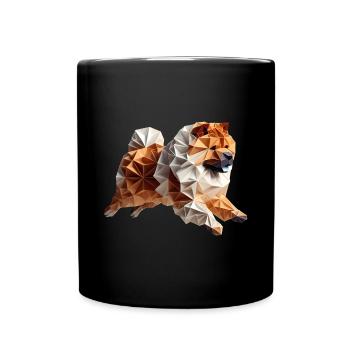 chien chowchow origami géométrique 3d - chow-chow - Mug uni - noir - Devant