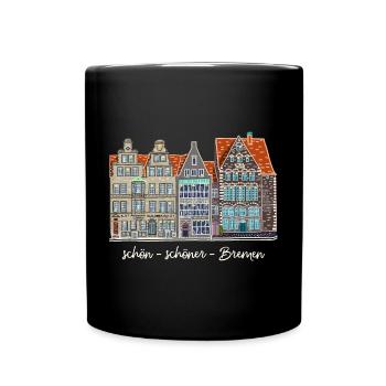 Bremen Market, Drawing, Germany - Full Colour Mug - black - Front
