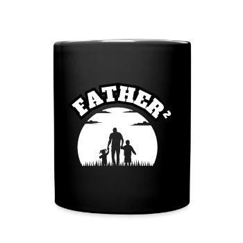 Father² 2 Kids Boy And Girl White - Tasse einfarbig - Schwarz - Vorne