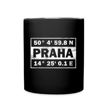 Praha coordinates city of Prague - Full Colour Mug - black - Front