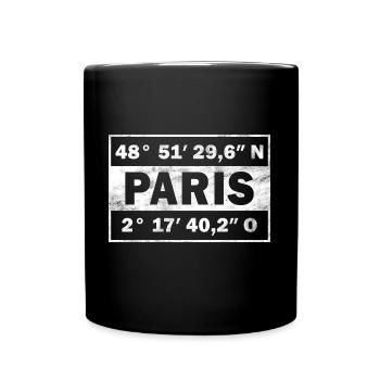 Paris coordonne la ville de Paris - Mug uni - noir - Devant