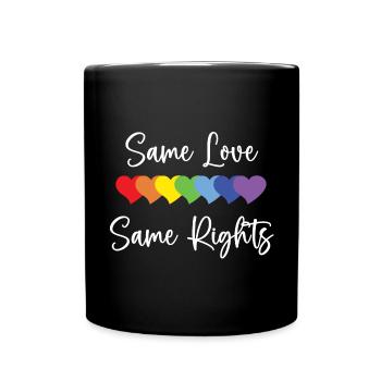 LGBTQ Pride Month - Gleiche Liebe, gleiche Rechte - Tasse einfarbig - Schwarz - Vorne