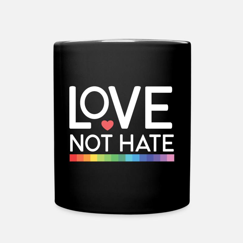 LGBT Pride Month - Liebe statt Hass - Tasse einfarbig - Schwarz