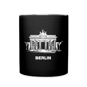 Berlin - Brandenburger Tor (weiß) - Tasse einfarbig - Schwarz - Vorne
