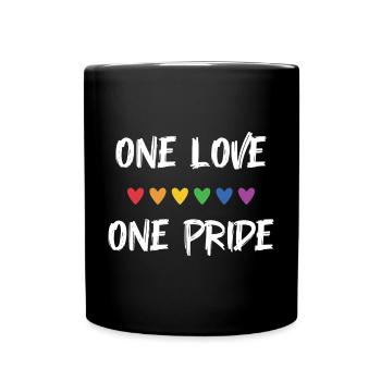 LGBT Pride Month - One Love, One Pride - Full Colour Mug - black - Front