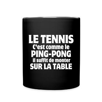 tennis, fan de tennis, court de tennis - Mug uni - noir - Devant