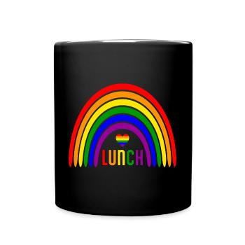 LGBTQ-Regenbogen-Mittagessen - Bunte Pride - Tasse einfarbig - Schwarz - Vorne