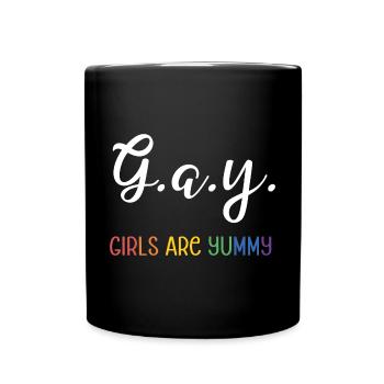 LGBT Pride Month - G.A.Y - Girls are yummy - Full Colour Mug - black - Front