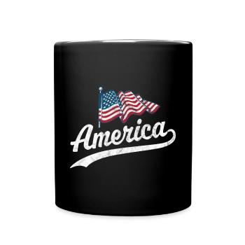 Amerika Flagge - Tasse einfarbig - Schwarz - Vorne