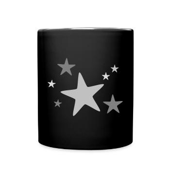 Sternengruppe mehrfarbig - Tasse einfarbig - Schwarz - Vorne