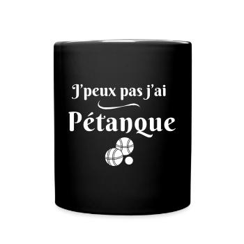 pétanque, joueur de pétanque, pétanqueur - Mug uni - noir - Devant