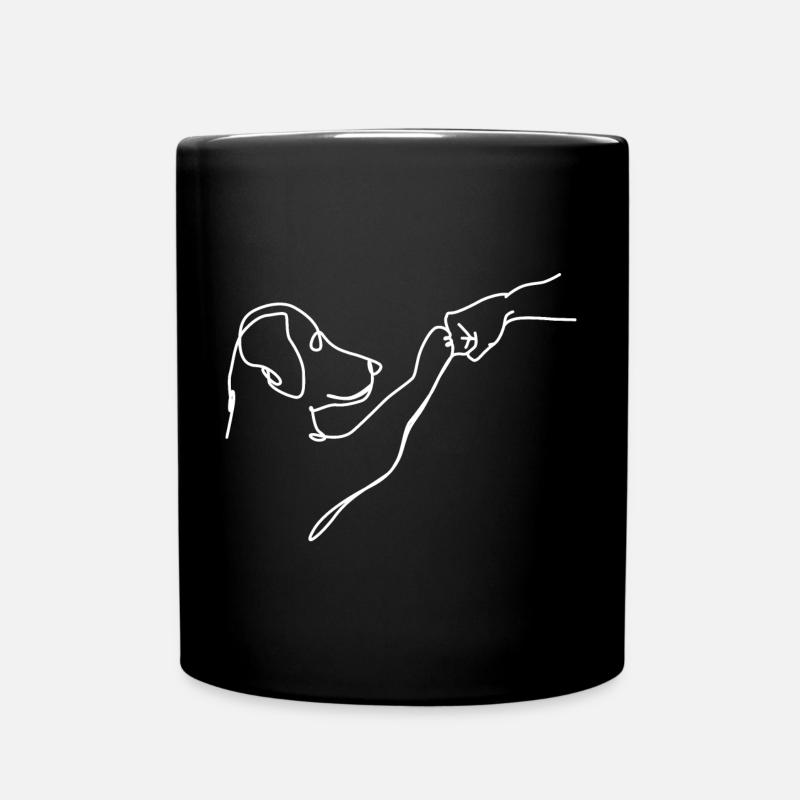 Oneliner - Dog and Human Fist - Full Colour Mug - black
