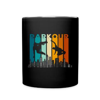 Freerunning Rolle Hindernis Sprung - Tasse einfarbig - Schwarz - Vorne